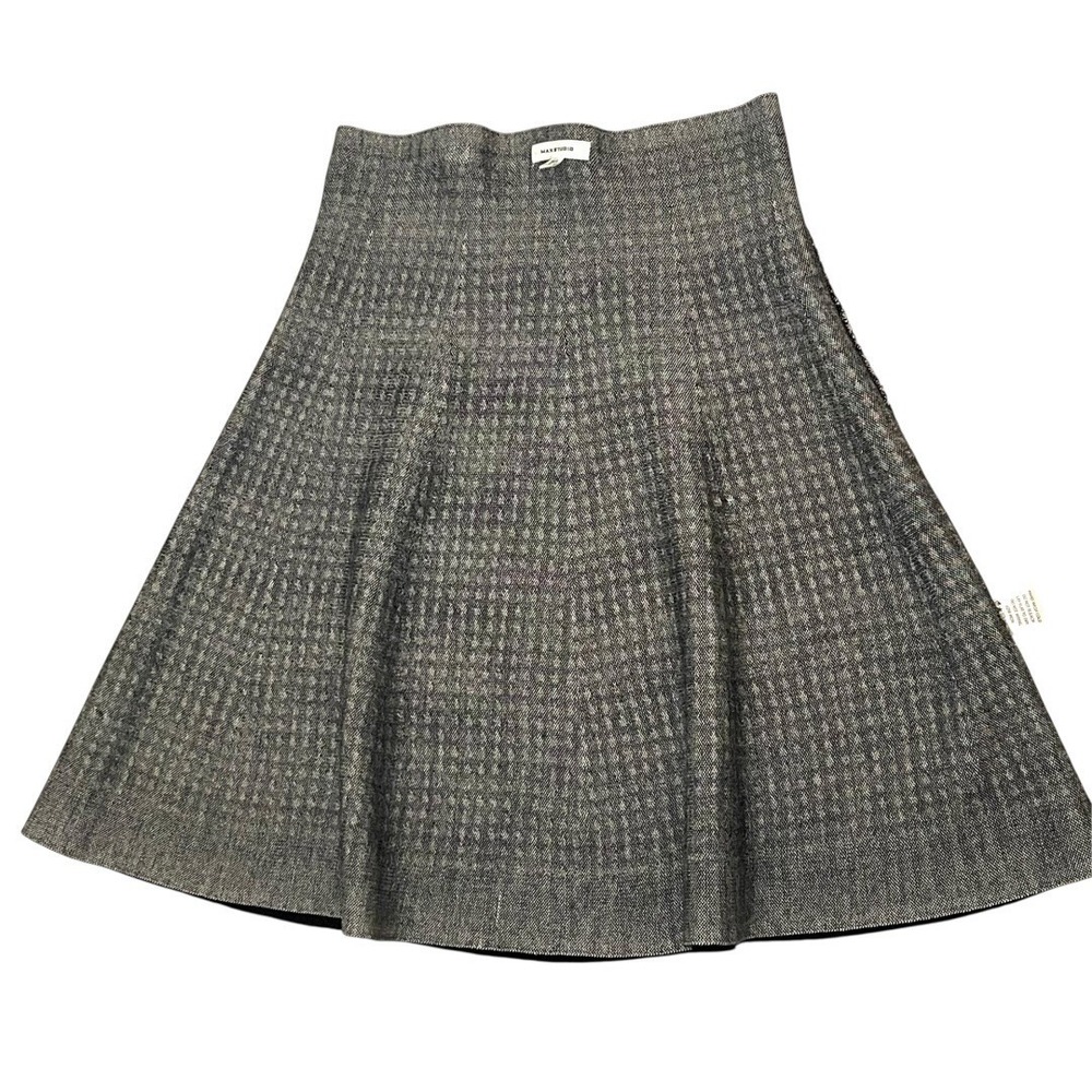 Max Studio Knit Skirt Women M/L Black White Diamond Geometric 9708614 Excellent - Picture 11 of 11